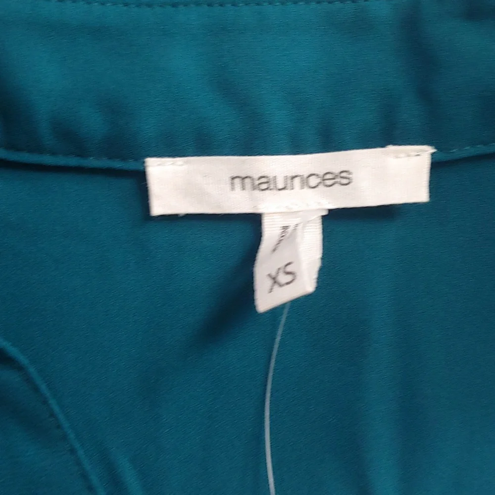NWT MAURICES TEAL BUTTON DOWN - Picture 6 of 10